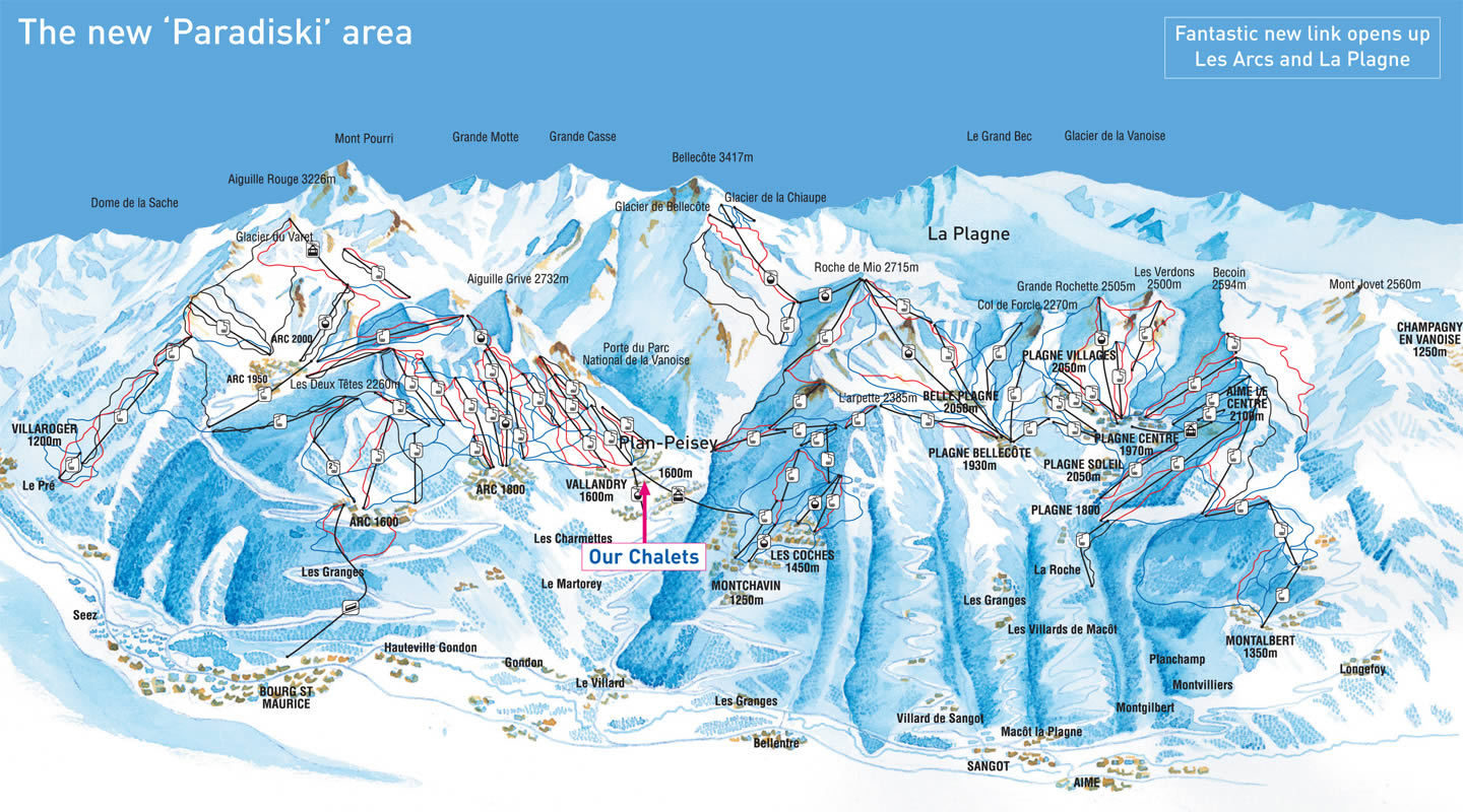 Plan Peisey Piste Map