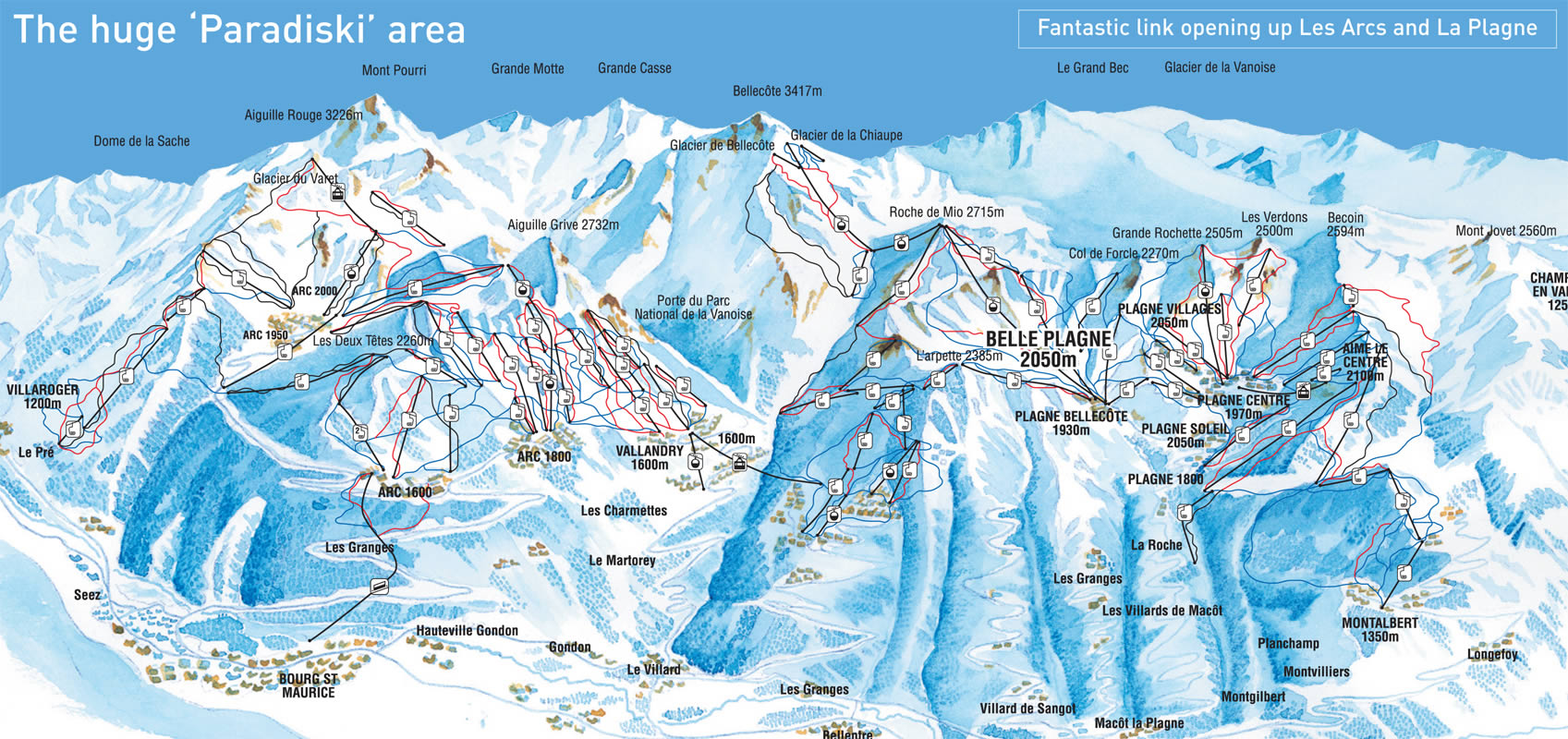 Belle Plagne Piste Map