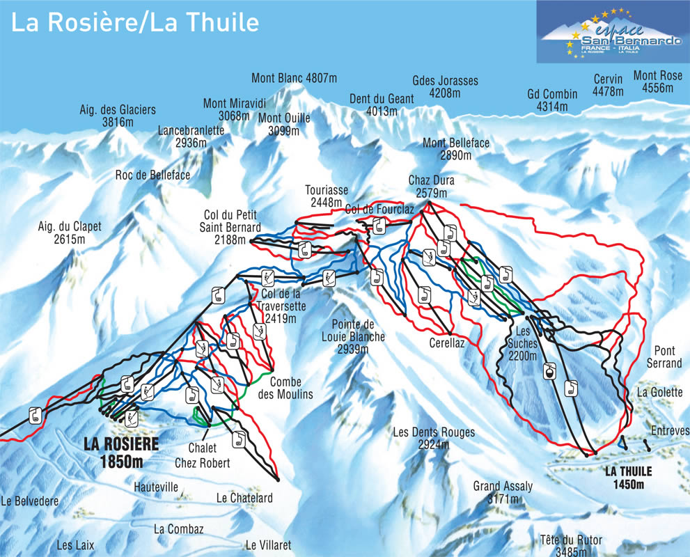 La Rosière Piste Map
