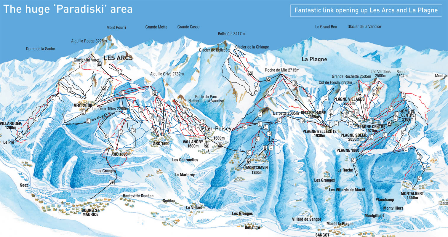 Les Arcs Piste Map